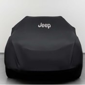 Resim Teksin Jeep Compass Uyumlu 1 (2006-2010) Kumaş Logolu Oto Branda - Penye Örtü Siyah 