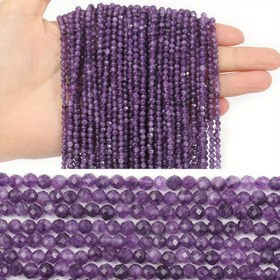 Resim 2 3 4 Mm Doğal Ametist Yüzlü Küçük Taş Boncuk Gevşek Ara Boncuk Takı Yapımı DIY Bileklik Kolye Küpe Aksesuarları El Yapımı El Sanatları Malzemeleri 