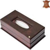 Resim Tabac 353-41 Hakiki Deri Mendil Kutusu Peçetelik Çester Kahve 