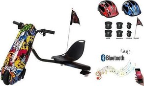 Resim Drift Car Elektrikli Kaykay Bluetooth Dirift Kar Hoverboard Scooter Koruma Ekipmanı Hediye D01 