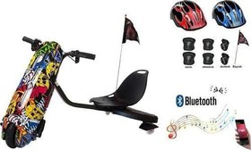 Resim Drift Car Elektrikli Kaykay Bluetooth Dirift Kar Hoverboard Scooter Koruma Ekipmanı Hediye D01 