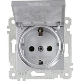 Resim Genel Markalar Rita Mekanizmalı Tuş Kapaklı Topraklı Priz İnox 