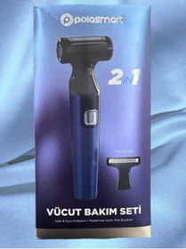 Resim Polosmart PBS603 2 in 1 Erkek Vücut Bakım Seti Lacivert 1-3 2 Yıl Lacivert Pilli Sakal Kuru tıraş makinesi 