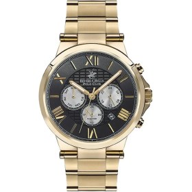 Resim Beverly Hills Polo Club BP3123X.150 Erkek Kol Saati | 45 mm Altın Paslanmaz Çelik, Siyah Kadran 