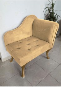 Resim aldagelsin Yeni Model Ters Kol Tekli Köşe Koltuğu Josefin Bench Gold Ayak 