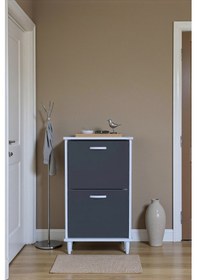 Resim Eliusta Kalvo 52 Cm Genişlikte Antrasit Renk Ayakkabılık 52x86x26 Cm Ayaklı Ayakkabılık Antrasit 