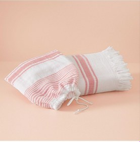 Resim Taç Butik Pamuk Alaçatı Keseli Peştamal Nar Çiçeği 000000001500222396 Somon 