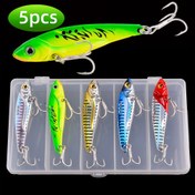 Resim 5 Adet Çok Renkli Metal Titreşim Spinner Yem Seti, Çinko Alaşım Jigleri ile 3D Gözler, Üçlü Olta Kamaları, Çok Yönlü Olta Ekipmanları, Tatlı ve Tuzlu Su için Olta Kutusu ile Uyumlu, Tatil için - Şükran Günü, Noel, Cadılar Bayramı, Yılbaşı 