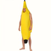 Resim 1 adet Unisex Yetişkin Muz Kostümü - Tam Vücut Polyester Meyve Kostümü, Pürüzsüz Dokulu, Halloween, Noel, Şükran Günü ve Tatil Partileri için Mükemmel | Elektrik Gerektirmez, Hafif Şık Kıyafet 