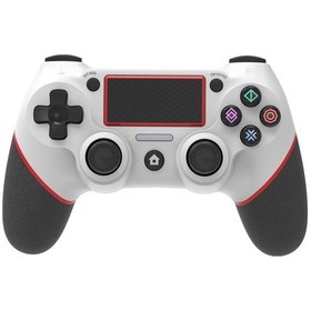 Resim Ps4 İçin Kablosuz Bluetooth Lastikli Gamepad Beyaz Kırmızı 