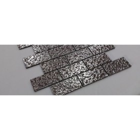 Resim MozaiKristaL Mutfak Tezgah Arası 48x98x6 Mm Gümüş Inox Kristal Mozaik ( 1 M2 Fiyatıdır ) 