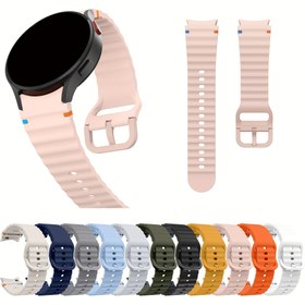 Resim Moda Dalga Birleştirme Silikon Spor Kayışı, Galaxy Watch 7 FE/5 Pro/6/4 Klasik için Uygun - Renkli Toka, 40mm & 44mm Modelleri Uyumlu, Tercih Edilen Hediye, Koşu ve Bisiklet Spor Kayışı, Günlük Kullanım Kayışı 