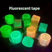 Resim Karanlıkta Parlayan Floresan Nano Bant - Çift Taraflı Akrilik Yapışkanlı DIY El Sanatları için, Işıltılı Etiketler, Işıltılı Boya, Işıltılı Dekaller - Gece Süslemeleri ve Yaratıcı Projeler için Dayanıklı Plastik Malzeme, Karanlıkta Parlayan El İşleri, Yüksek Kaliteli Yapıştırıcılı 