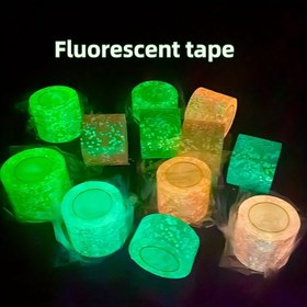 Resim Karanlıkta Parlayan Floresan Nano Bant - Çift Taraflı Akrilik Yapışkanlı DIY El Sanatları için, Işıltılı Etiketler, Işıltılı Boya, Işıltılı Dekaller - Gece Süslemeleri ve Yaratıcı Projeler için Dayanıklı Plastik Malzeme, Karanlıkta Parlayan El İşleri, Yüksek Kaliteli Yapıştırıcılı 