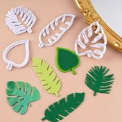 Resim 4 Adet Tropik Yaprak Fondan Kesici Seti, Plastik Yaprak Şekli Çerez Kalıpları, Fırında Pişirme, DIY Kek Dekorasyon Malzemeleri, Lateks Olmayan Zanaat Kalıpları Fondan ve Kilden 