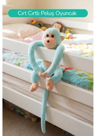 Resim Elleri Yapışan Oyun Ve Uyku Arkadaşı Peluş Maymun Turkuaz Turkuaz 