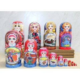 Resim 10'lu Ahşap Matruşka Seti 