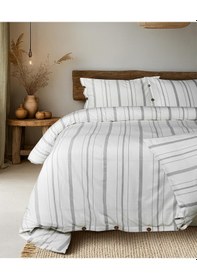 Resim Cotton Collection Çift Kişilik Çizgili Nevresim Seti Solinea Renkli 