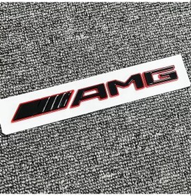 Resim Özel Tasarım Gloss Black Kırmızı Amg Bagaj Yazısı Mercedes C 