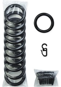 Resim Rustik Perde Halkası Ve Klips Siyah - 10 Adet 