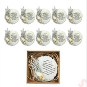 Resim Kutulu Ve Süslü 6,50 Cm Epoksi Taşlı Magnet, Gümüş - 10 Adet Gümüş 