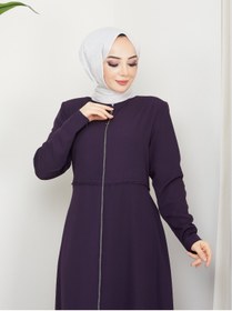 Resim KMKkombin Kmk Kombin Kadın Yazlık Mevlana Model Beli Nakışlı Kloş Medine Ipeği Ferace/pardesü 