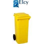 Resim Elcy 120 Lt Sarı Çöp Konteyneri Isıya Karşı Dayanıklı 