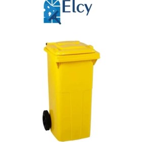 Resim Elcy 120 Lt Sarı Çöp Konteyneri Isıya Karşı Dayanıklı 