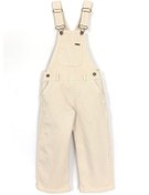 Resim Cep Detaylı Boru Paça Kız Çocuk Kot Salopet Tulum Bej 