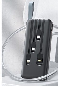 Resim Earldom PB48 10.000 Mah 10W Led Işıklı 3 in1 Dahili Kablolu Powerbank M414 