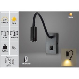 Resim Noas 3w Duvar Aplik Günışığı - Cordoba Yl85-0302 Gün Işığı 