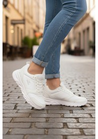 Resim Slazenger Beyaz Hafif Esnek Bağcıklı Cilt Spor Ayakkabı Epic G Beyaz | Unisex 