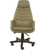 Resim Breda Like Deri Ahşap Makam Koltuğu Haki 