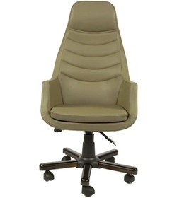 Resim Breda Like Deri Ahşap Makam Koltuğu Haki 