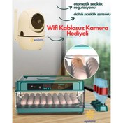 Resim Kuluçka Makinesi Wifi Kamera Hediyeli 130 Lu Tam Otomatik Yedek Motorlu 