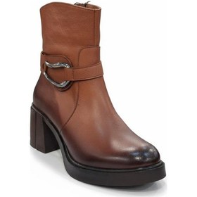 Resim Taba Kadın Hakiki Deri Topuklu Bot 039.511 Taba 