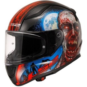 Resim Ls2 Rapid 2 Zombie Kapalı Motoiklet Kask Kırmızı - Siyah 