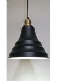 Resim Riolight Retro Siyah Içi Beyaz Tekli Metal Sarkıt Çap:23Cm (538286497) 