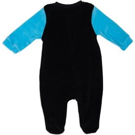 Resim Erkek Bebek Damaçyalı Köpek Baskılı Çıtçıtlı Patikli Kadife Tulum 001 