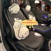 Resim Premium Lüks Tam Araba 5 Kişilik Tam Set Araba Koltuk Kılıfları ve Koltuk Minderleri, Dört Mevsim Evrensel Kaymaz Nefes Alabilen Buzlu Sliky Fiber Kumaş Araba, Kamyon, Sedan ve SUV Evrensel Koltuk Minderleri 
