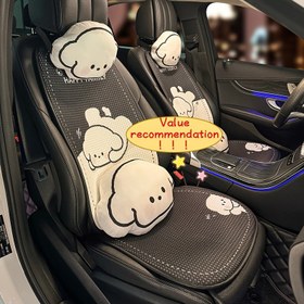Resim Premium Lüks Tam Araba 5 Kişilik Tam Set Araba Koltuk Kılıfları ve Koltuk Minderleri, Dört Mevsim Evrensel Kaymaz Nefes Alabilen Buzlu Sliky Fiber Kumaş Araba, Kamyon, Sedan ve SUV Evrensel Koltuk Minderleri 