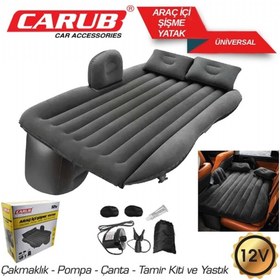 Resim GUMUSONLINE Çift Kişilik Şişme Yatak Araba Ve Kamp Yatağı Çanta Elektrikli Pompa Tamir Kiti Ve Yastıklı Yatak 