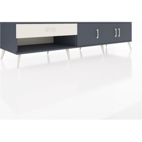 Resim Kronos Tv Ünitesi 2 Raflı Tek Çekmeceli 3 Kapaklı 220x59x51 Antrasit-antrasit/aytaşı Antrasıt/aytası - Antrasıt 