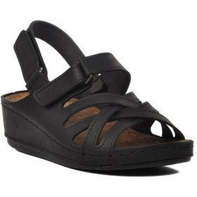 Resim Aryan 09-985 D.r Tavsiyeli Ortapedik Kadın Sandalet Siyah 