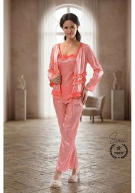 Resim Svein Pijama Nar Çiçeği Kadın Pijama Takımı Rahat Ev Giyim Günlük Ve Çeyizlik Nefes Alabilen Yumuşak Nar Çiçeği 