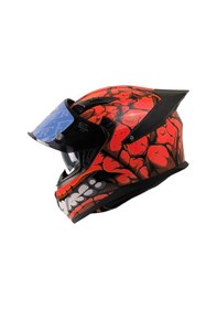 Resim Motosiklet Kask Ece 22.r06 Double Vizörlü Full Face Spoiler Motor Kaskı Fantastic Red Çok Renkli 