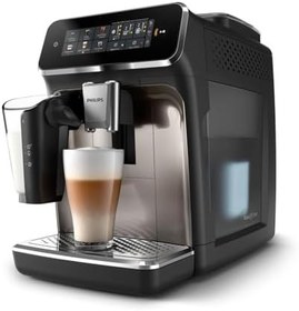 Resim Philips 3300 Serisi LatteGo Tam Otomatik Espresso Makinesi, AquaClean Filtre, 6 İçecek, SilentBrew, Siyah Krom (EP3347/90) 