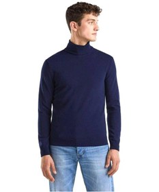 Resim Benetton Erk Boğazlı Merino Kazak- Lacivert 