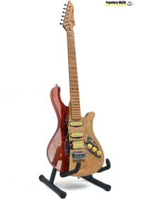 Resim Elektro Gitar Custom Epoksi & Yıllanmış Ağaç Kişiye Özel Kırmızı 