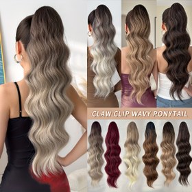 Resim YUSULAXI Kadın Kuyruk Klipsi Ponytail Uzatma Peruk - Isıya Dayanıklı Sentetik Saç ile Doğal Vücut Dalga, Uzun 60.96cm Ponytail için Cadılar Bayramı, Noel, Her Gün - Kahverengi / Sarı / Kırmızı / Burguncu / Koyu Kahverengi / Siyah / - Parti ve Her Gün Saç Stilleri için Güvenli Kuyruk Klipsi Bağlantısı, Parti Saç Parçası, Gradyan Saç Parçası, Dikişsiz Karışım, Moda Tutkunları, Kadınlar için Saç Uzatma, Kadınlar için Saç Kuyruğu, Saç Kuyruğu, Klipsli Peruk, Saç Peruk ile Klips, Kadınlar için Peru 